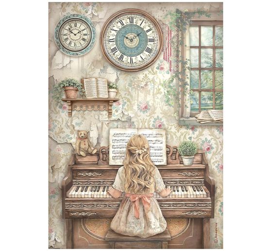 Assortimento di seta paglia con motivi Stamperia "Symphony", DIN A4, set di 6 pezzi