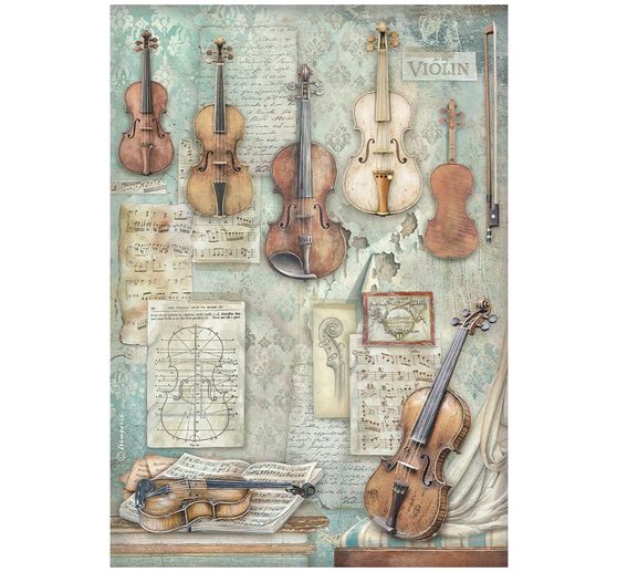 Assortimento di seta paglia con motivi Stamperia "Symphony", DIN A4, set di 6 pezzi