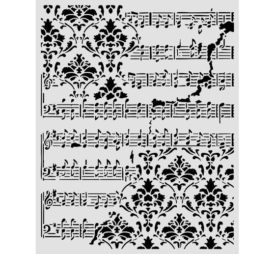 Stencil Stamperia "Symphony - Score", 20 x 25 cm