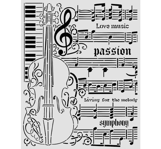 Stencil Stamperia "Symphony - Violin", 20 x 25 cm