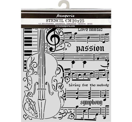 Stencil Stamperia "Symphony - Violin", 20 x 25 cm