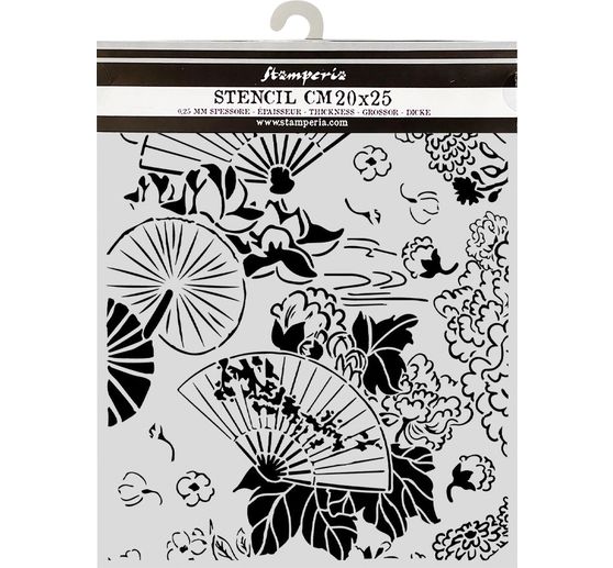Stencil Stamperia "Oriental Garden - Fans", 20 x 25 cm