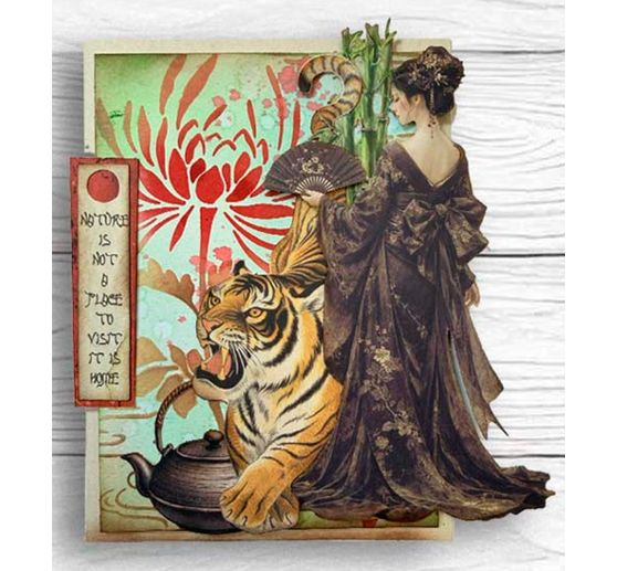 Stencil Stamperia "Oriental Garden - Lotus flower", 20 x 25 cm