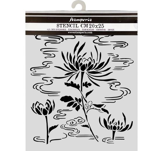 Stencil Stamperia "Oriental Garden - Lotus flower", 20 x 25 cm