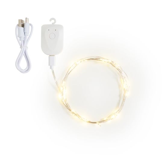 Stringa luminosa a micro-LED, ricaricabile, 40 LED
