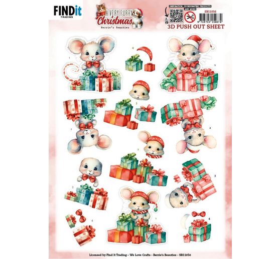 3D Punched sheet set "Furry Christmas"