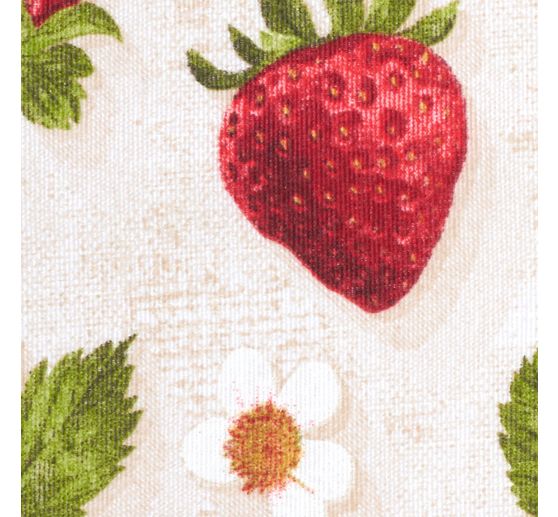 Decoration fabric linen optics "Strawberries"
