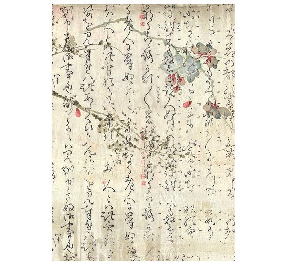 Seta di paglia con motivi backgrounds Stamperia "Oriental Garden", DIN A6, set di 8 pezzi