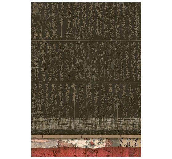 Seta di paglia con motivi backgrounds Stamperia "Oriental Garden", DIN A6, set di 8 pezzi