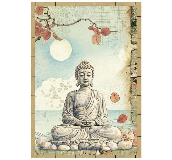 Assortimento di seta paglia con motivi Stamperia "Oriental Garden", DIN A6, set di 8 pezzi