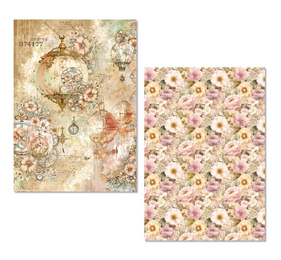Motivo in paglia di seta assortimento Ciao Bella "Lost in Time", set di 8 pezzi