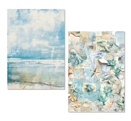 Motivo in paglia di seta assortimento Ciao Bella "Edge of the Ocean", set di 8 pezzi