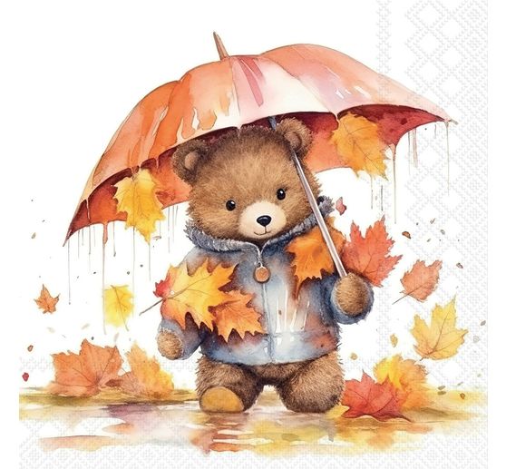 Napkin "Bear with umbrella"