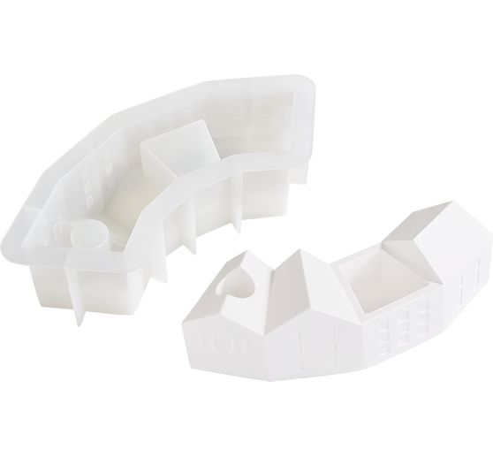 VBS Silicone casting mould "Houses Advent Wreath"