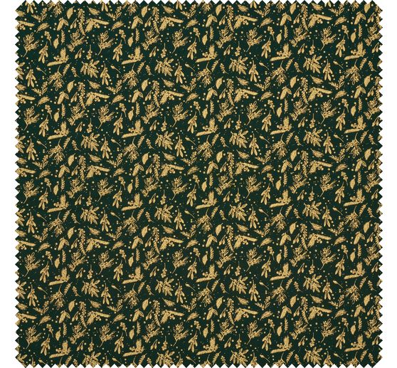 Cotton poplin fabric hot foil "Holly Green"