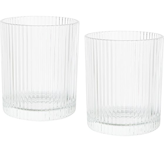 Vaso portacandela VBS "Relax", zigrinato, 2 pezzi