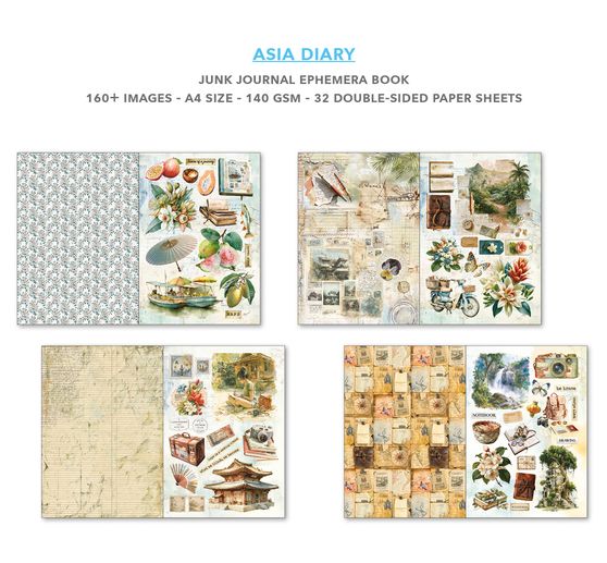 Junk Journal & Ephemera Book Ciao Bella "Asia Diary"