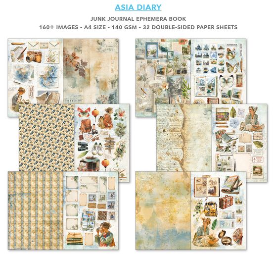Junk Journal & Ephemera Book Ciao Bella "Asia Diary"