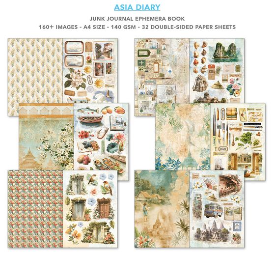 Junk Journal & Ephemera Book Ciao Bella "Asia Diary"