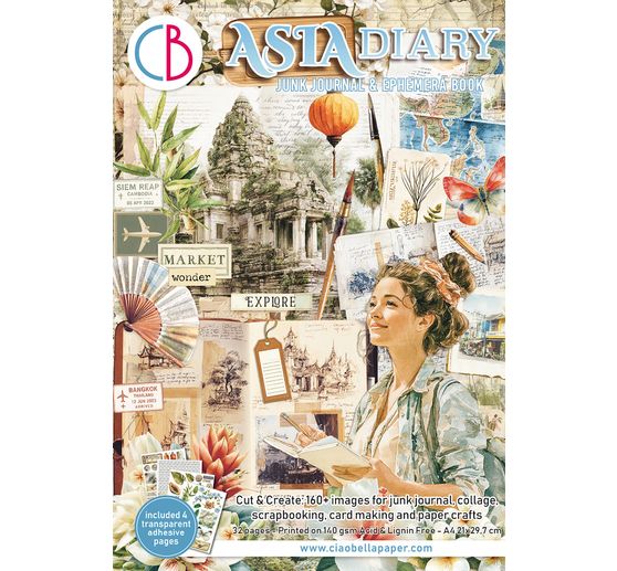 Junk Journal & Ephemera Book Ciao Bella "Asia Diary"