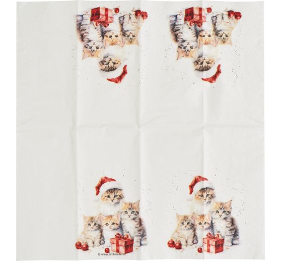 Paper handkerchiefs "Christmas cats"