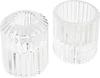 VBS Glass candle & tealight holder, ribbed, reversible, 2 pcs.
