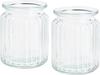Vaso-lanterna in vetro VBS "Grooves", 2 pezzi