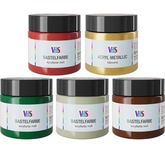 VBS Craft paint set "Xmas-Soul", 5 x 50 ml