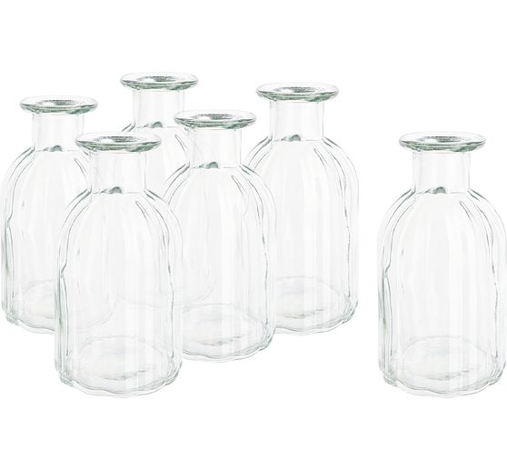 Vaso in vetro VBS XXL, scanalato, 6 pezzi