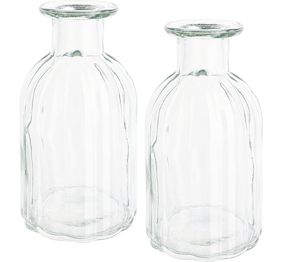 Vaso in vetro VBS, scanalato, 2 pezzi