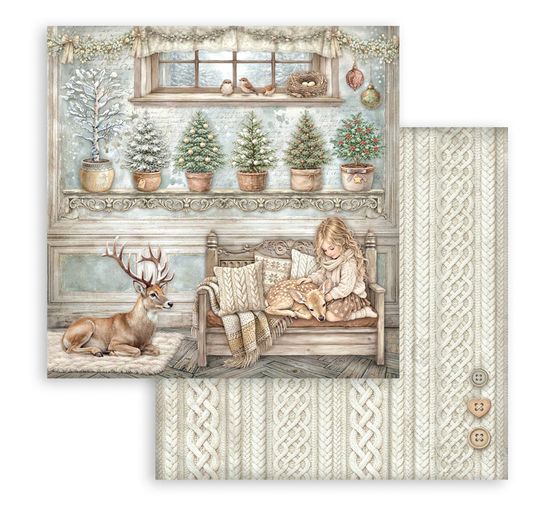 Blocco di scrapbook Stamperia "White Christmas"