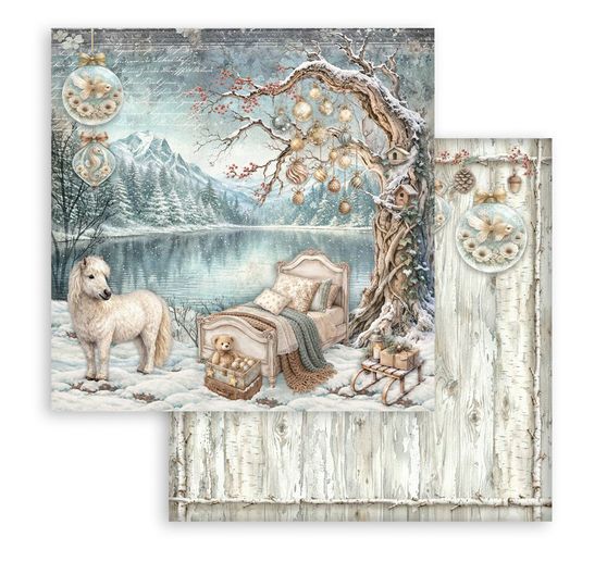 Blocco di scrapbook Stamperia "White Christmas"
