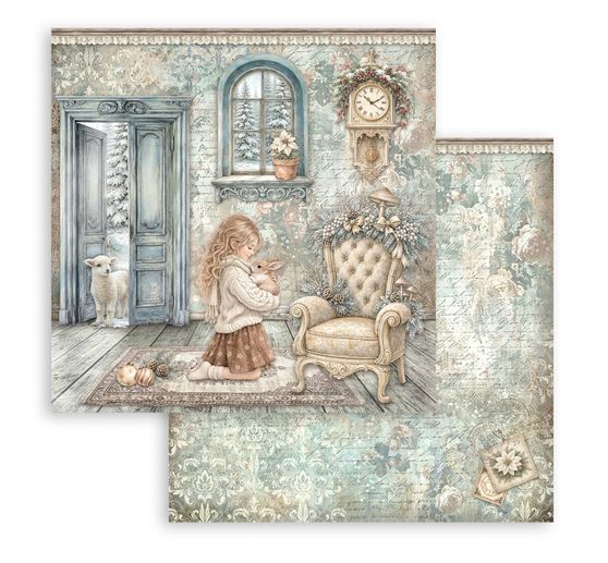 Blocco di scrapbook Stamperia "White Christmas"