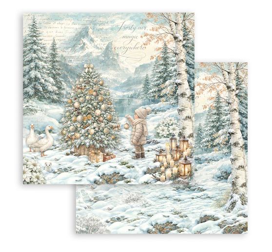 Blocco di scrapbook Stamperia "White Christmas"