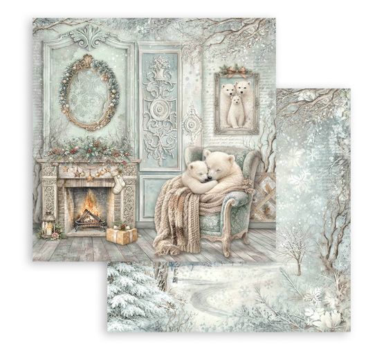 Blocco di scrapbook Stamperia "White Christmas"