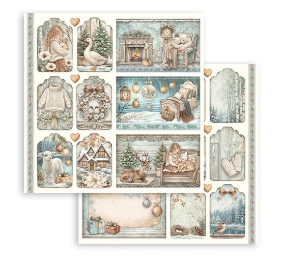 Blocco di scrapbook Stamperia "White Christmas"