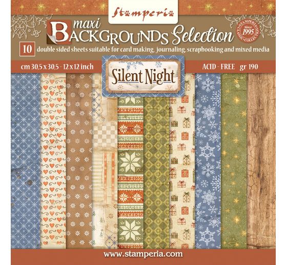 Blocco di scrapbook Stamperia "Silent Night Backgrounds"