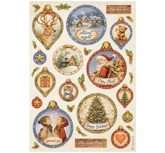 Assortimento di seta paglia con motivi Stamperia "Silent Night", DIN A4, set di 6 pezzi