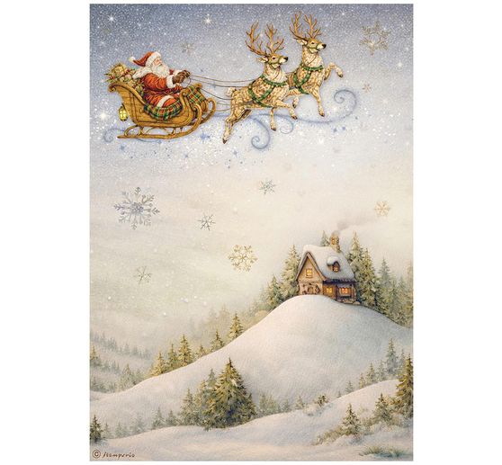 Assortimento di seta paglia con motivi Stamperia "Silent Night", DIN A4, set di 6 pezzi