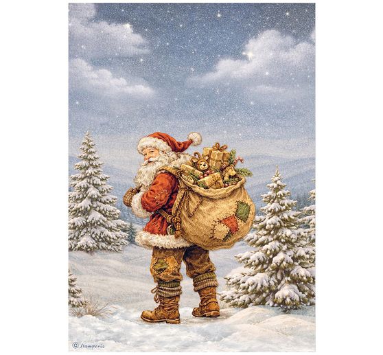 Assortimento di seta paglia con motivi Stamperia "Silent Night", DIN A4, set di 6 pezzi