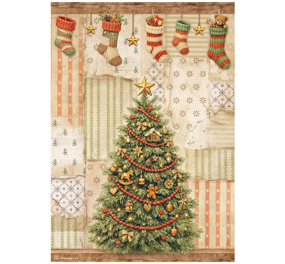 Assortimento di seta paglia con motivi Stamperia "Silent Night", DIN A4, set di 6 pezzi