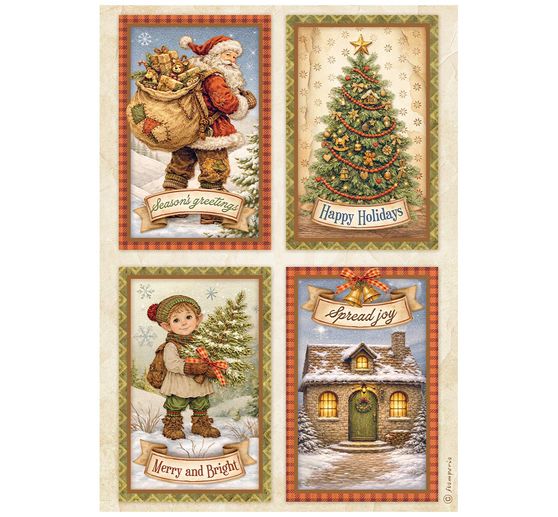 Assortimento di seta paglia con motivi Stamperia "Silent Night", DIN A4, set di 6 pezzi
