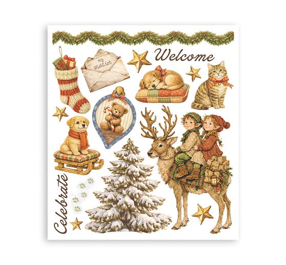 Assortimento di Rub On XL Stamperia "Silent Night"