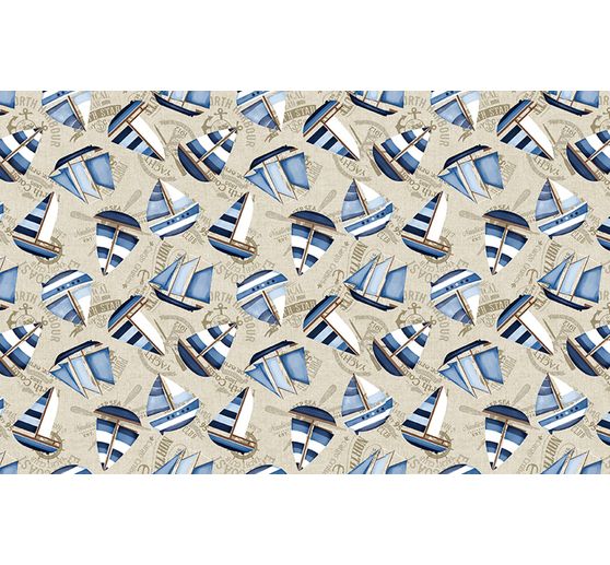 Patterned fabric in linen look "Harbour"