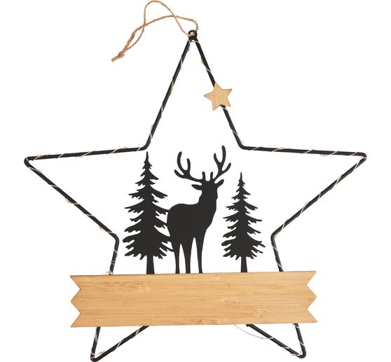 Stella decorativa in metallo VBS "Cervo nel bosco&ldquo;, con LED