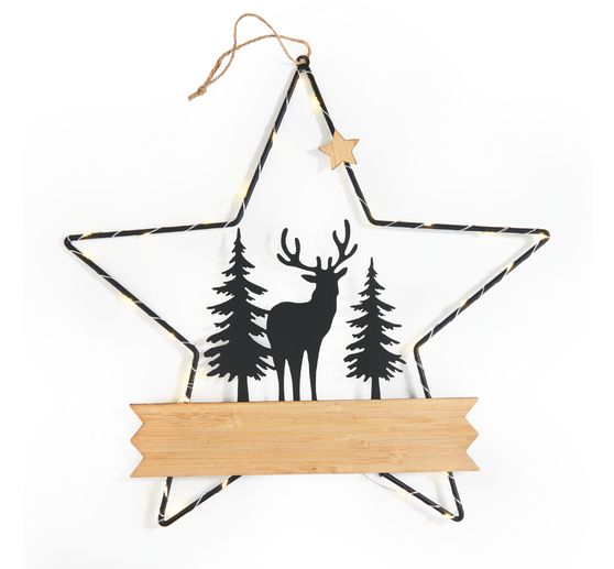 Stella decorativa in metallo VBS "Cervo nel bosco&ldquo;, con LED