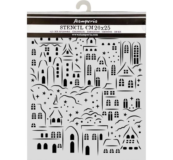 Stencil Stamperia "Christmas Village", 20 x 25 cm
