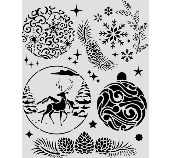 Stencil Stamperia "Christmas Balls", 20 x 25 cm