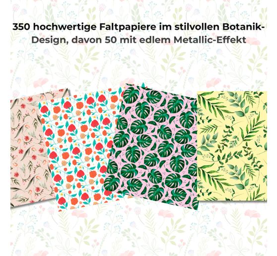 350 Blocco di origami "Motivi floreali"