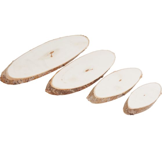 VBS Wooden slices "Oval", set of 4